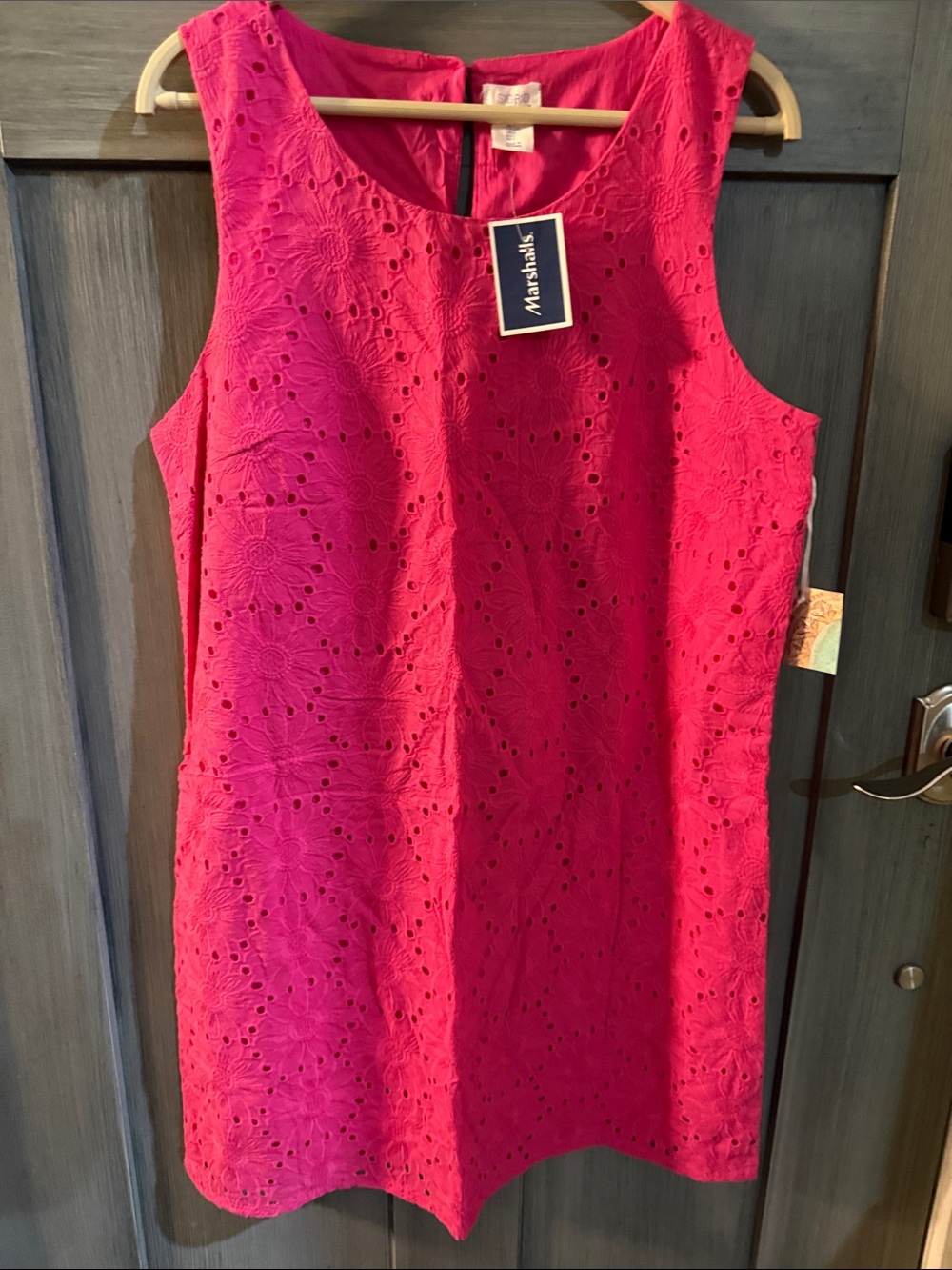 Sigrid Olsen Vibrant Pink Eyelet Shift Top